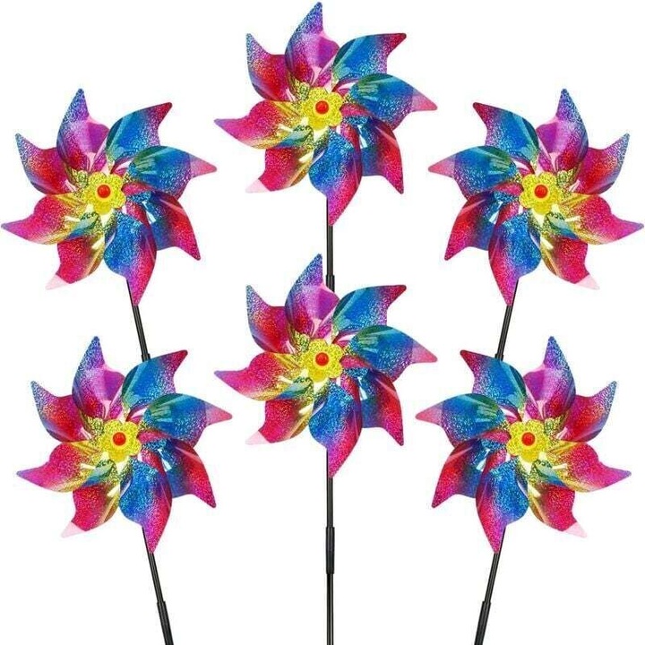 Mulinete anti-pasari, 58cm, protectie gradina, decorativ, multicolor