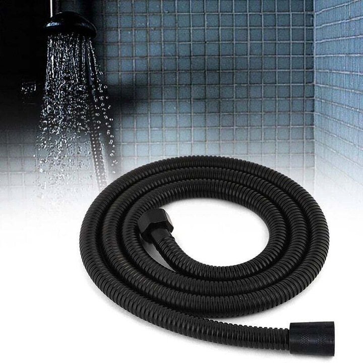 Hose de dus din otel inoxidabil, 2m, G1/2 inch, cromat, anti-intors, set