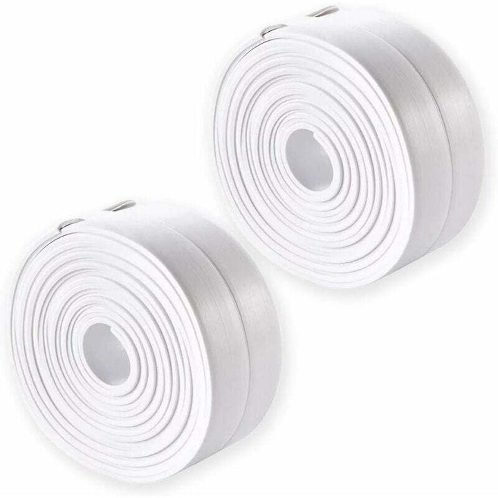 Banda adeziva impermeabila, set de 2 bucati, PVC, autoadeziva, rezistenta la mucegai, 5cm x 3m
