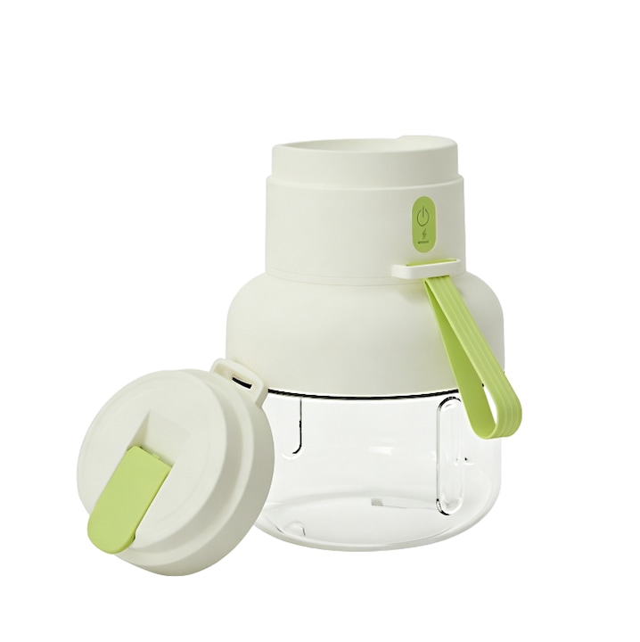 Storcator de citrice electric, plastic, portabil, incarcare USB-C, 45W, alb/verde