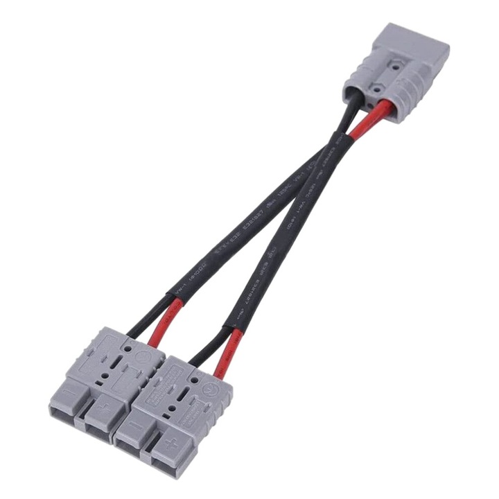 Adaptator dublu Y 50A pentru conector Anderson, cablu 6mm, gri