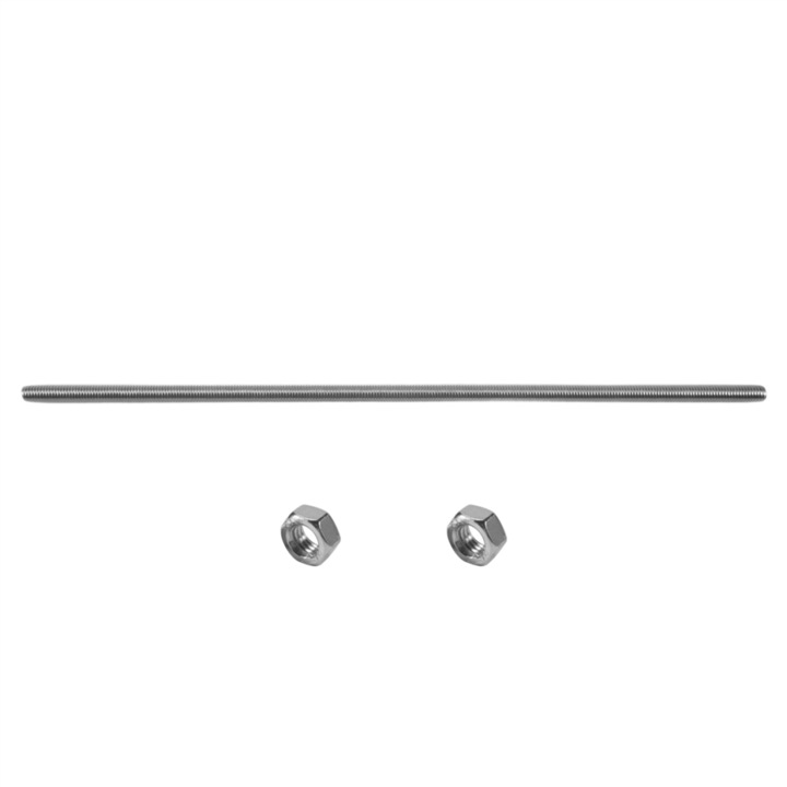 Tiga filetata din otel inoxidabil, 320mm, M8, argintie, set cu 2 piulite