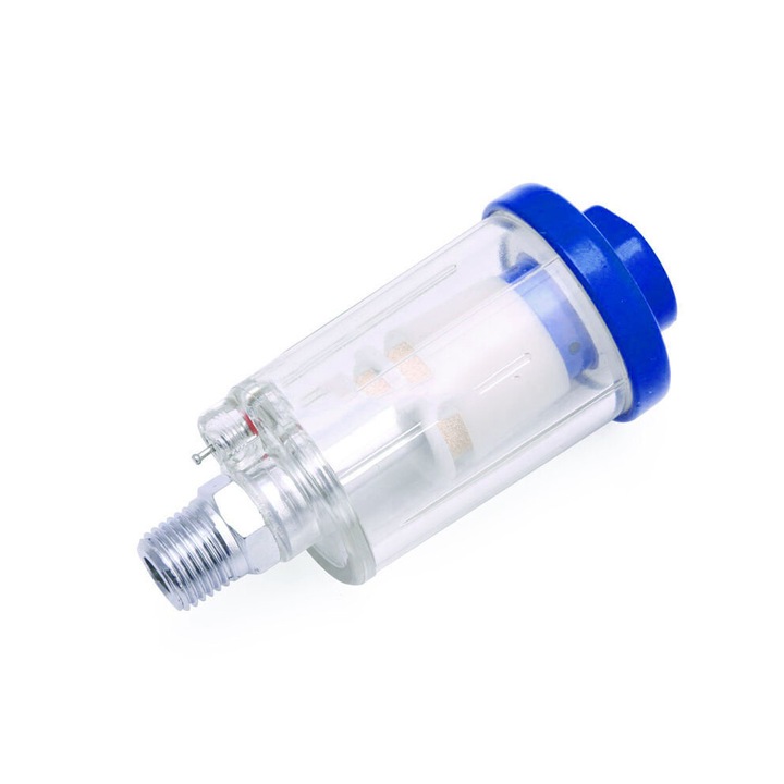 Filtru separator aer/ulei/apa 1/4 inch, albastru, 90x40mm, pentru compresoare