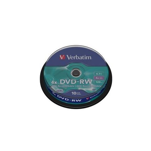 Disc DVD-RW, Verbatim, Reinscriptibil, 4,7 GB, 4x, pe 10 cilindri - eMAG.ro