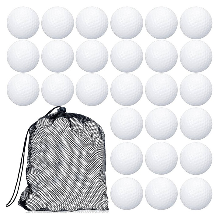 Set 100 mingi de golf de antrenament, alb, diametru 4,2 cm