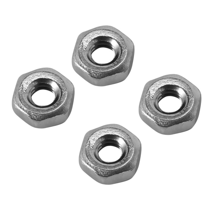 Ecrou hexagonal M2, 100 bucati, inox 304, argintiu, 4mm x 1,5mm