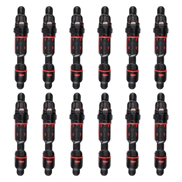 Set 12 suporturi pentru mulineta, negru si rosu, accesorii pentru pescuit