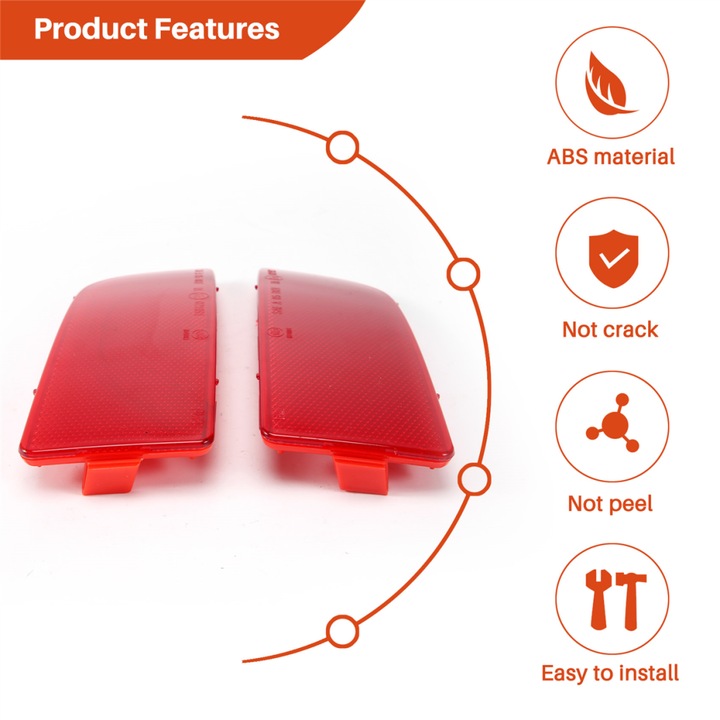 Reflector spate pentru bara de protectie Sprinter W906 06-16, set stanga si dreapta, rosu, ABS