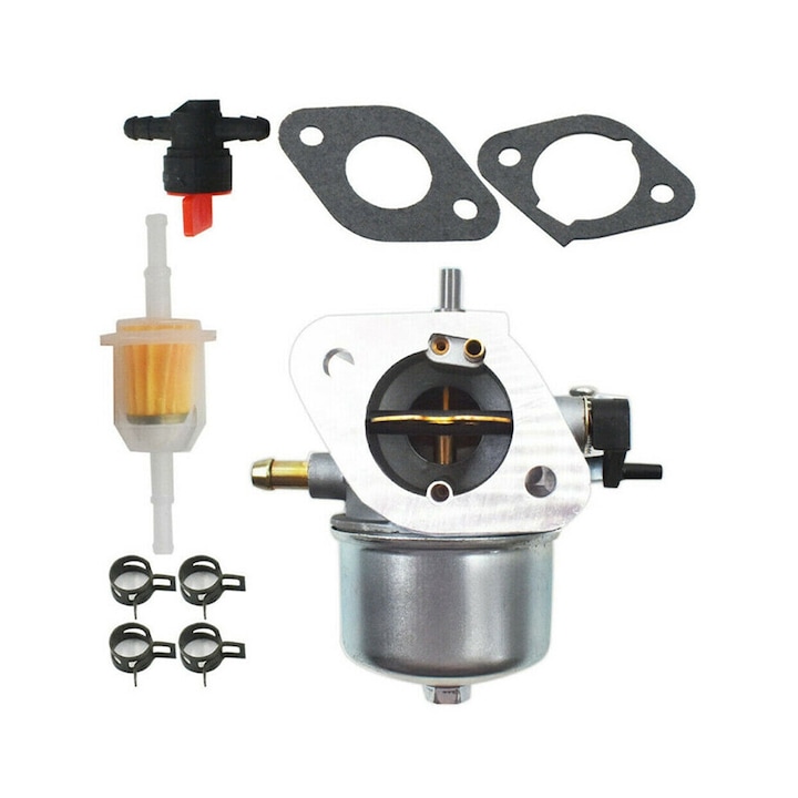Karburátor FH430V FS481V motorhoz, 15003-7047, olajszűrővel, tömítésekkel, szelepekkel és bilincsekkel, ezüst