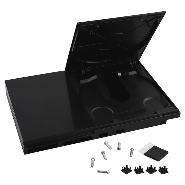 Carcasa PS2, serie 9W, set complet, neagra, pentru modele 70000 si 90000