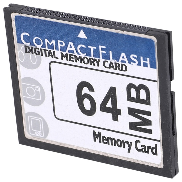 Карта памет Compact Flash 64MB, бяла и синя, 4.3x3.65x0.3cm