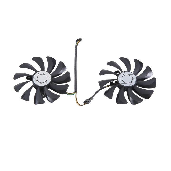 PC ventilátorok, 85mm, 4 tűs, 2 darabos szett, fekete