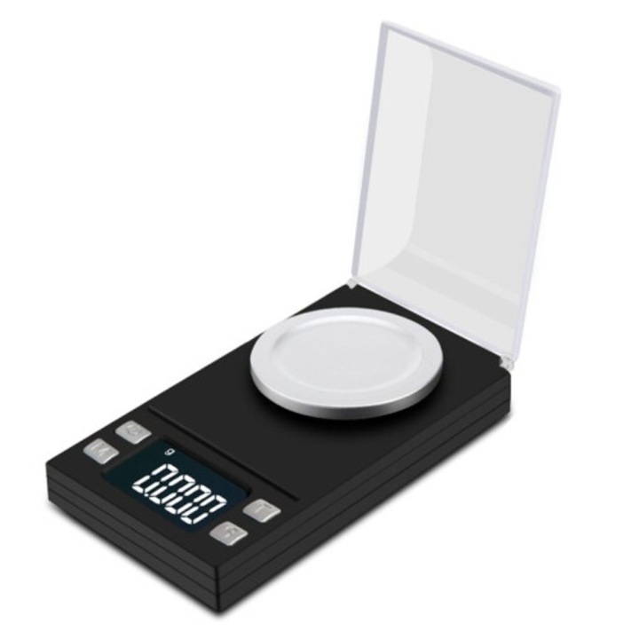 Cantar digital bijuterii precizie inalta negru 11.5x6.5x1.7cm