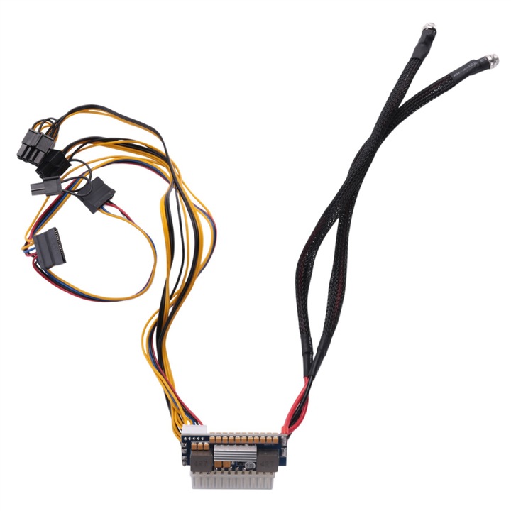 Sursa PC 450W 12V, design fara ventilator, dimensiuni 64x39x16mm, set cu cablu de alimentare