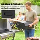 Outsunny grill pizza sütő, fém, kő, 53cm x 40cm x 18.5cm, fekete