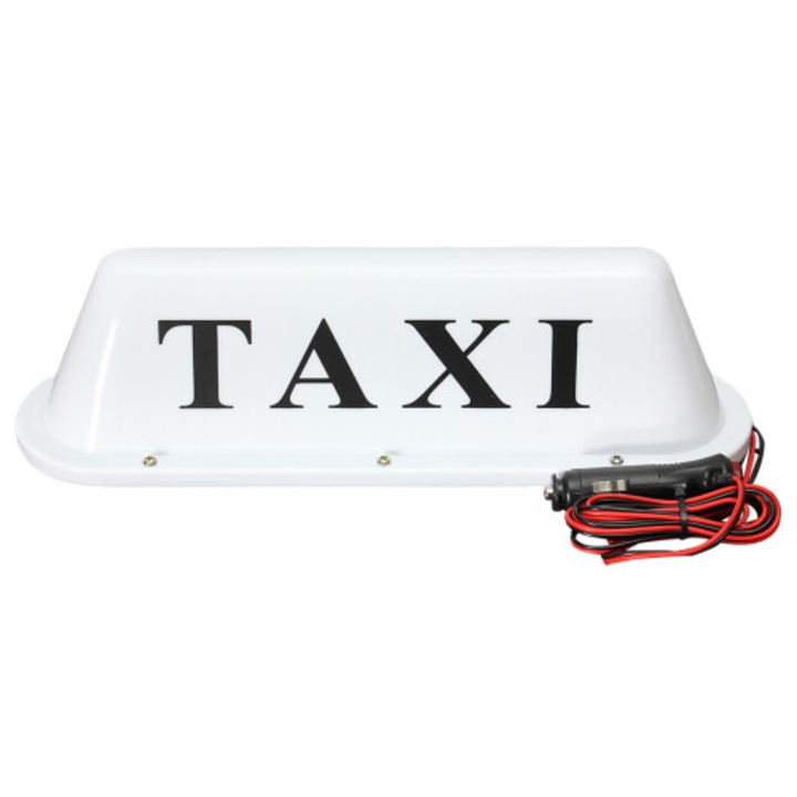 Lampa LED taxi alb cu baza magnetica 12V 30x10x8cm