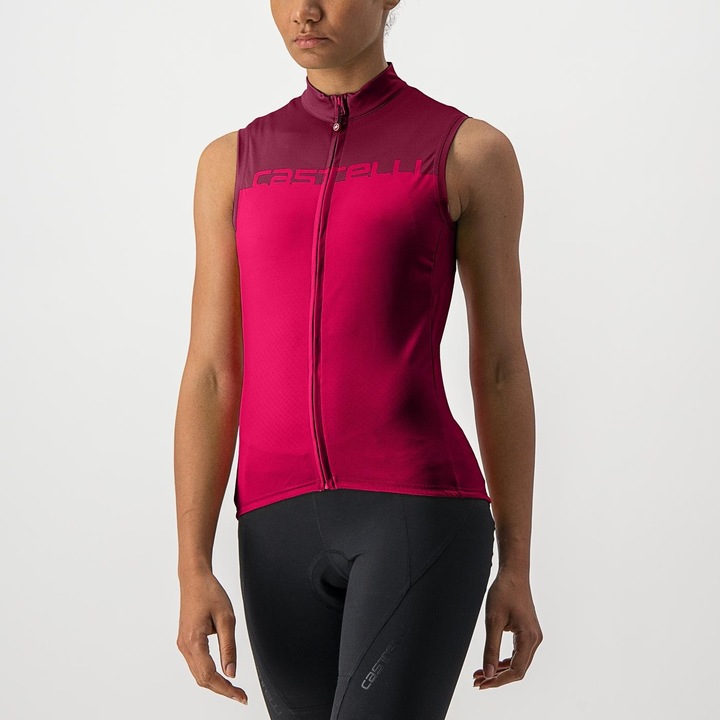 Tricou fara maneci Castelli Velocissima SL, de dama, Rosu