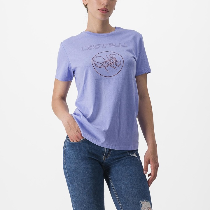 Tricou casual Castelli Pedalare Tee, de dama, Violet