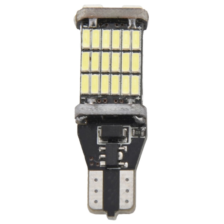 Set de 2 becuri T15 4014 45 SMD pentru lumini de frana, alb, 12V DC, 42x15mm