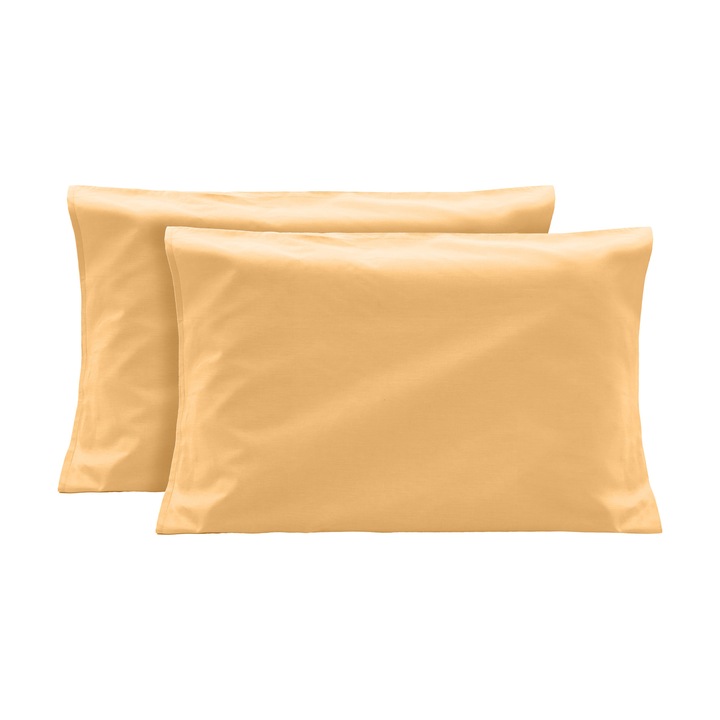 Set 2 fete de perna Nature Heinner Home, 50x70 cm, 100% bumbac 144TC, galben