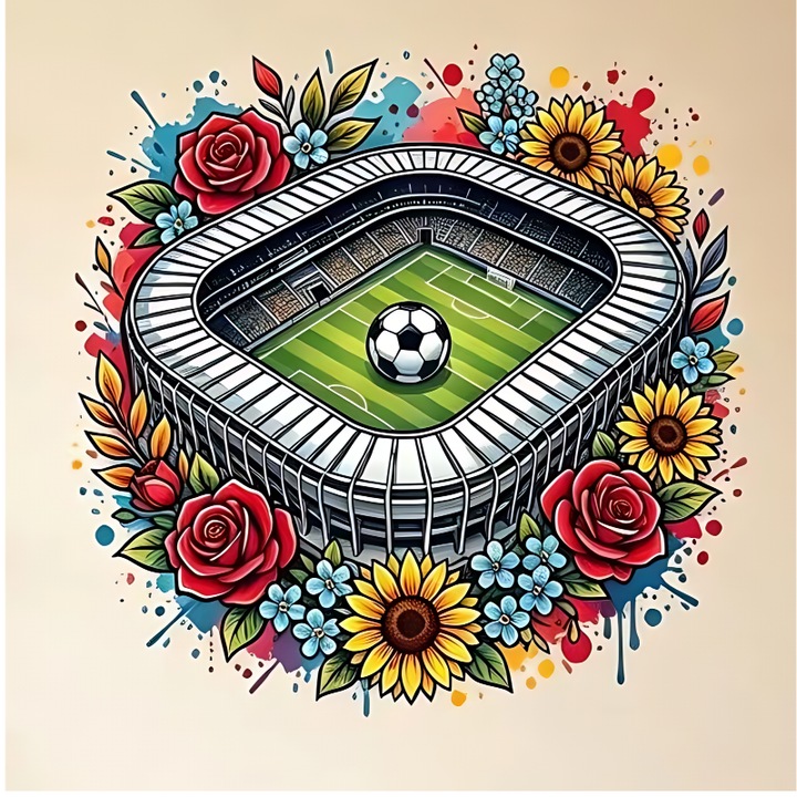 2026-os Világkupa matrica, futballstadion modell, 30x30cm, elektrosztatikus dekoráció