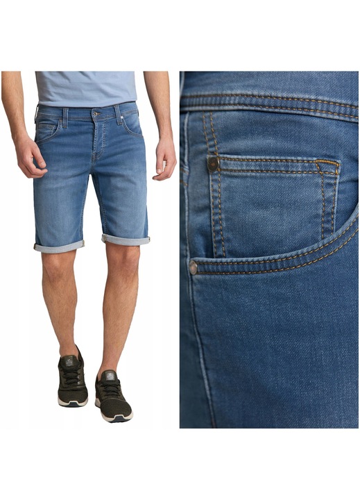 Pantaloni scurti barbati Mustang Chicago, albastru denim, regular fit, Albastru denim