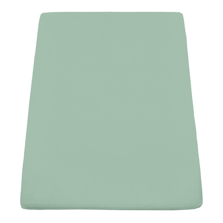 Cearsaf de pat cu elastic Nature Heinner Home 90x200x25 cm, 100% bumbac 144TC, vernil