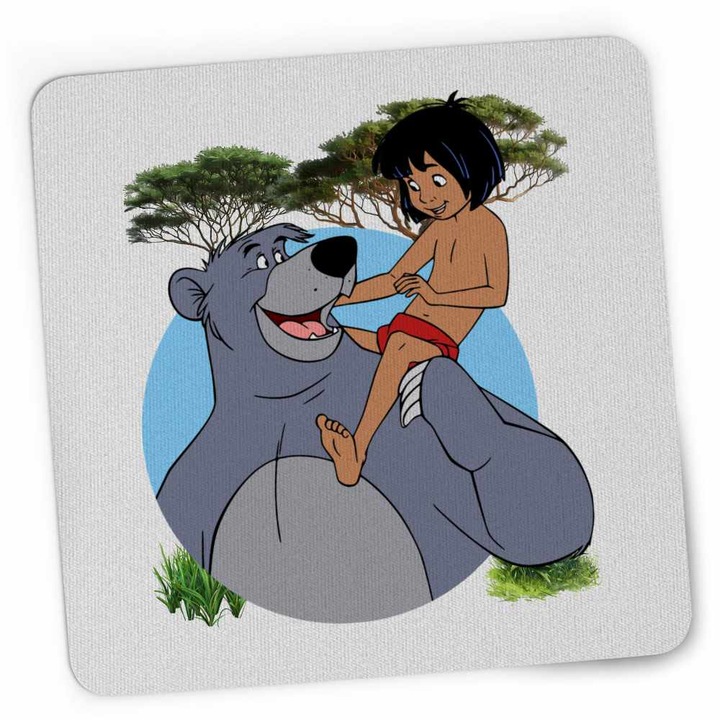 Mousepad Cartea Junglei Baloo Mowgli, 21x19cm