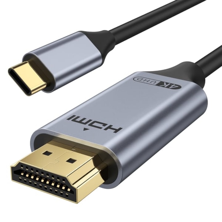 Cablu USB, afiseaza instant continutul pe ecrane mari, conecteaza dispozitivele USB-C direct la ecrane HDMI, redare video Ultra HD pana la 4K la 60Hz, 2 m - USBCX VYZIO®