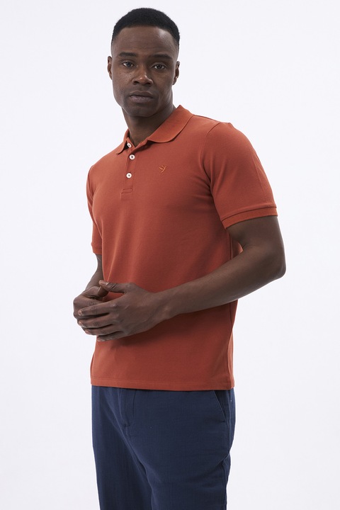 Felix Hardy, Tricou polo cu fenta cu nasturi, Portocaliu inchis