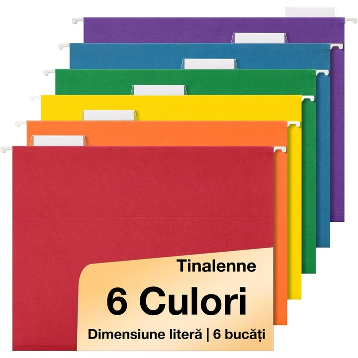 Függőmappák Tinalenne készlet 6 többszínű 24x31cm bővíthető állítható címkékkel