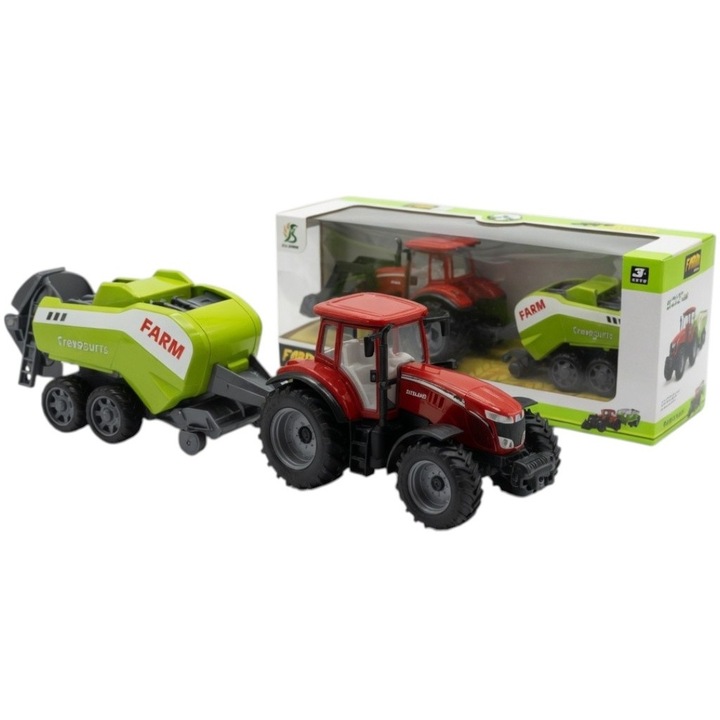 Tractor cu remorcă balotieră, Avaleea, fricțiune, 3+ ani, roșu, set