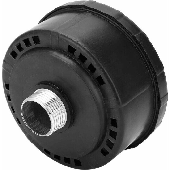 Filtru silentios pentru compresor de aer, 3/4" (25mm), diametru cilindru 80mm, compatibil cu compresoare cu surub si cu piston
