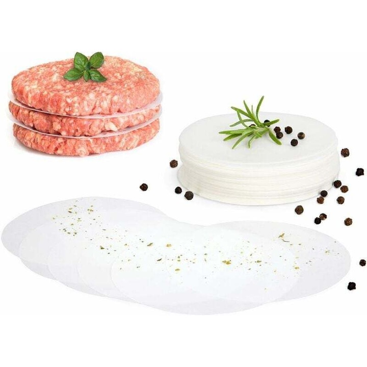 Set de 500 foi de hartie antiaderenta pentru burgeri, 11.5 cm, ideal pentru prepararea hamburgerilor