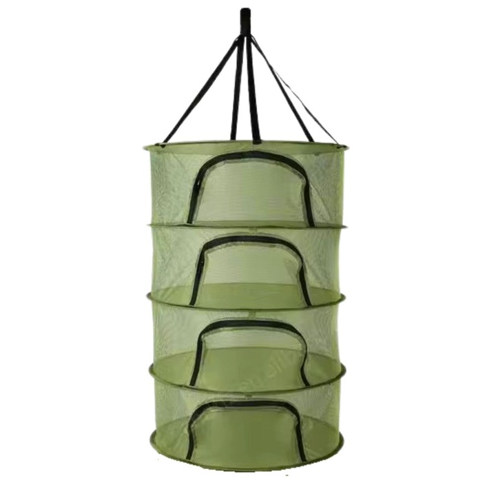 Plasa de uscare pentru ierburi, ciuperci, nuci si legume - verde, cu fermoar, 60x90cm, Clever Grow