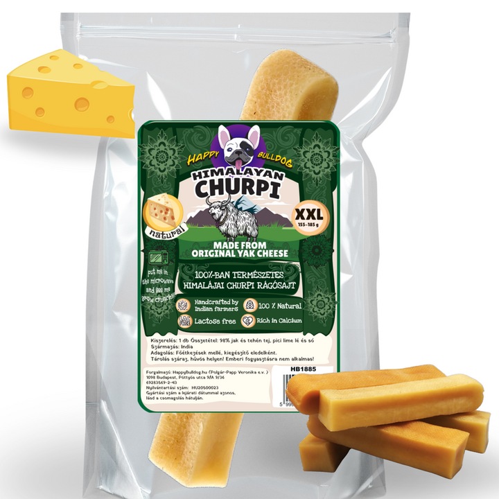 Baton pentru câini, Happy Bulldog, Churpi Himalaya XXL, din lapte de iac și zebu, 155-185g