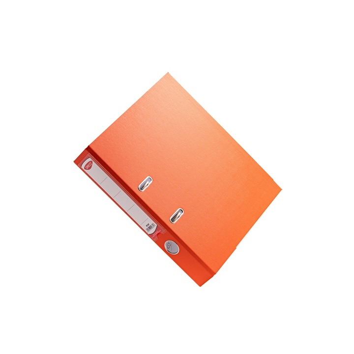 Biblioraft, plastifiat, cotor 50 mm, Portocaliu, pentru organizare documente DACO sku11