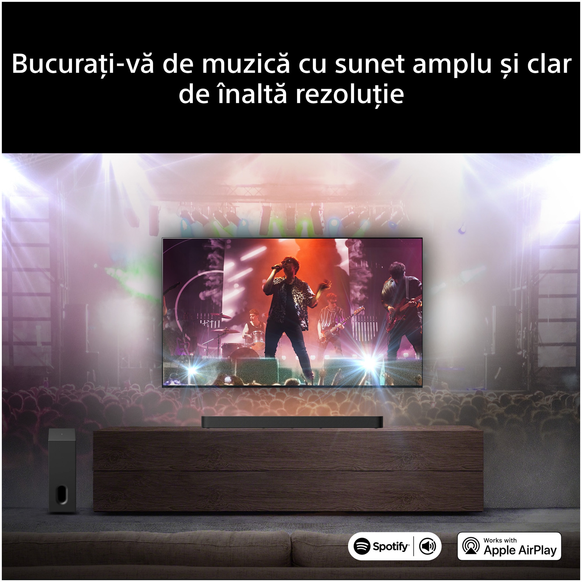 Soundbar Sony BRAVIA Theatre Bar 7 + Sub 7, 5.1.2ch, 505W, Dolby Atmos, DTS:X, 360 Spatial Sound Mapping, Voice Zoom 3, Bluetooth, Negru