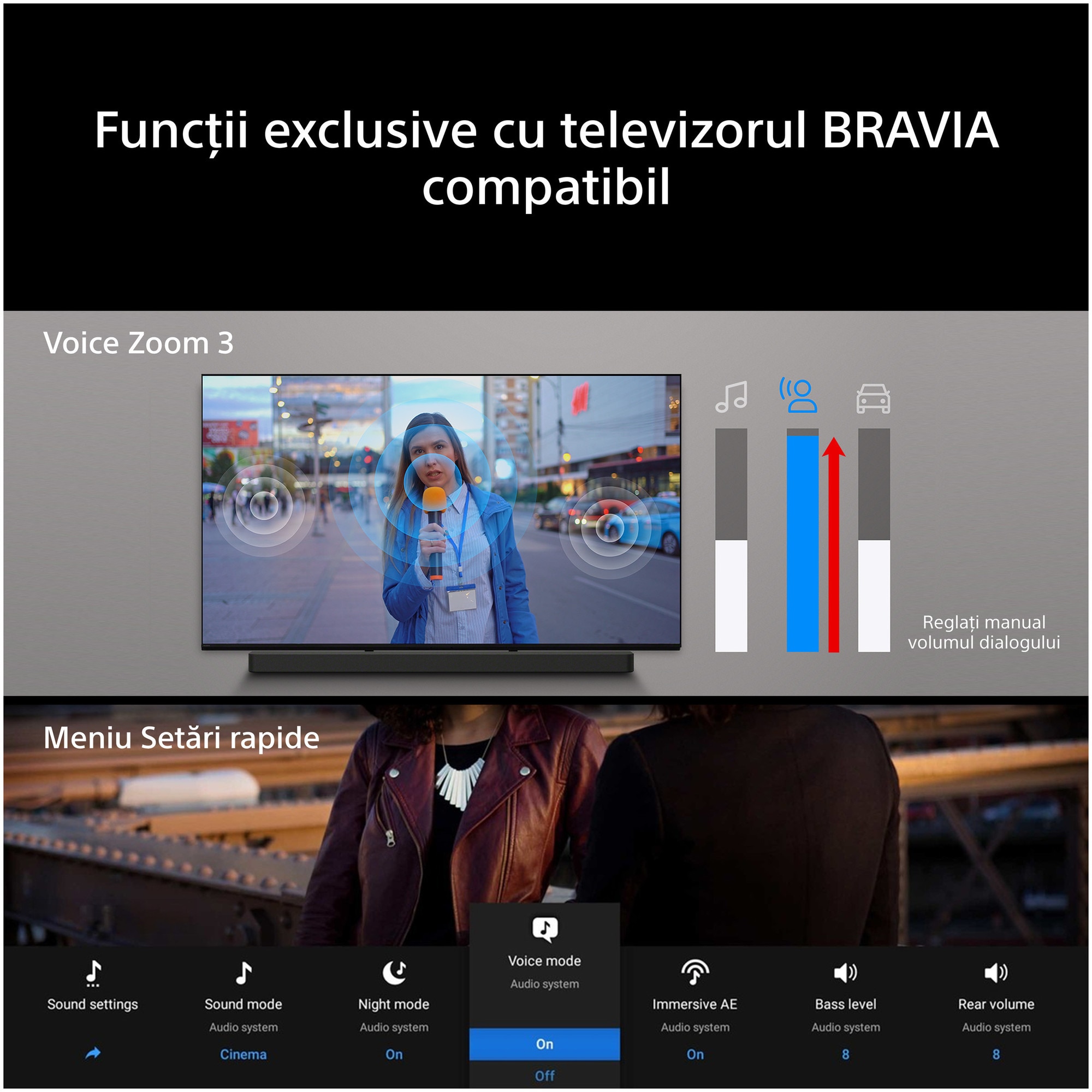 Soundbar Sony BRAVIA Theatre Bar 7 + Sub 7, 5.1.2ch, 505W, Dolby Atmos, DTS:X, 360 Spatial Sound Mapping, Voice Zoom 3, Bluetooth, Negru