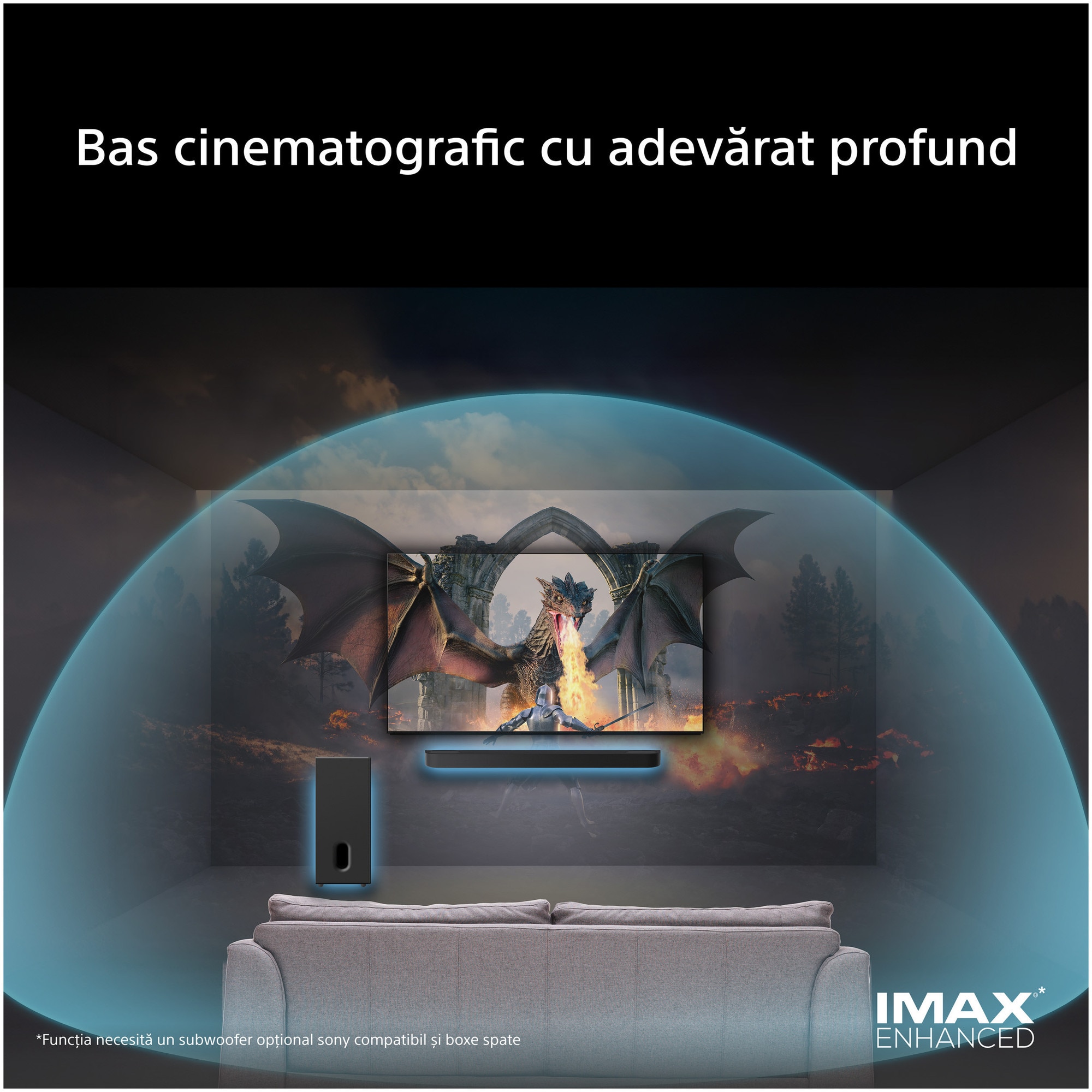 Subwoofer Sony BRAVIA Theatre Sub 8 SA-SW8, 300W, Wireless, Negru