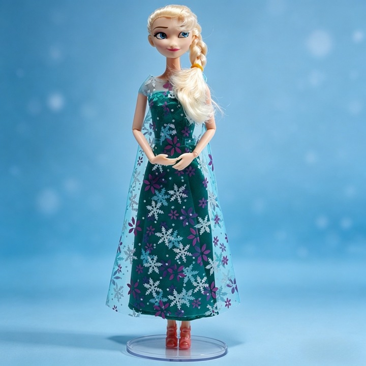 Disney Frozen Elsa Barbie baba, zöld, 13 ízület, PVC anyag, 30 cm, változatos modellek, ideális ajándék kislányoknak, mindennapi játékra és ünnepi ajándékoknak is megfelelő játék