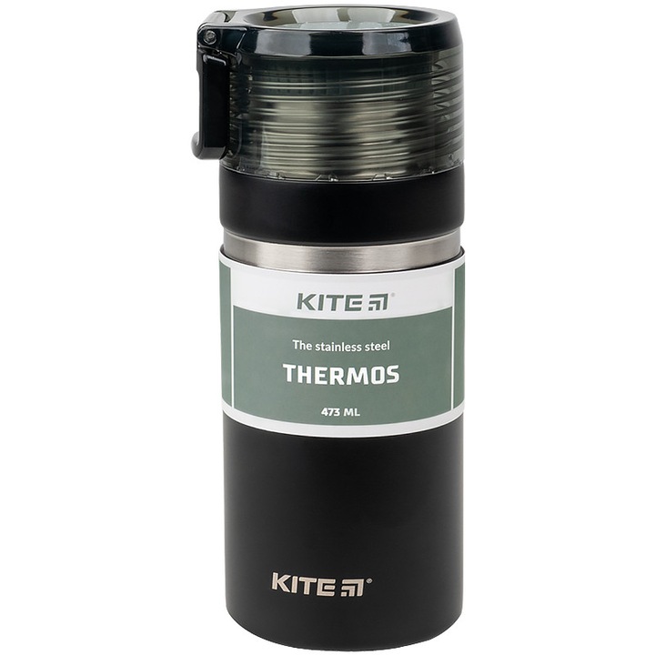 Termos pentru ceai si cafea, termos din otel inoxidabil pentru bauturi, pentru scoala, 470 ml, Kite