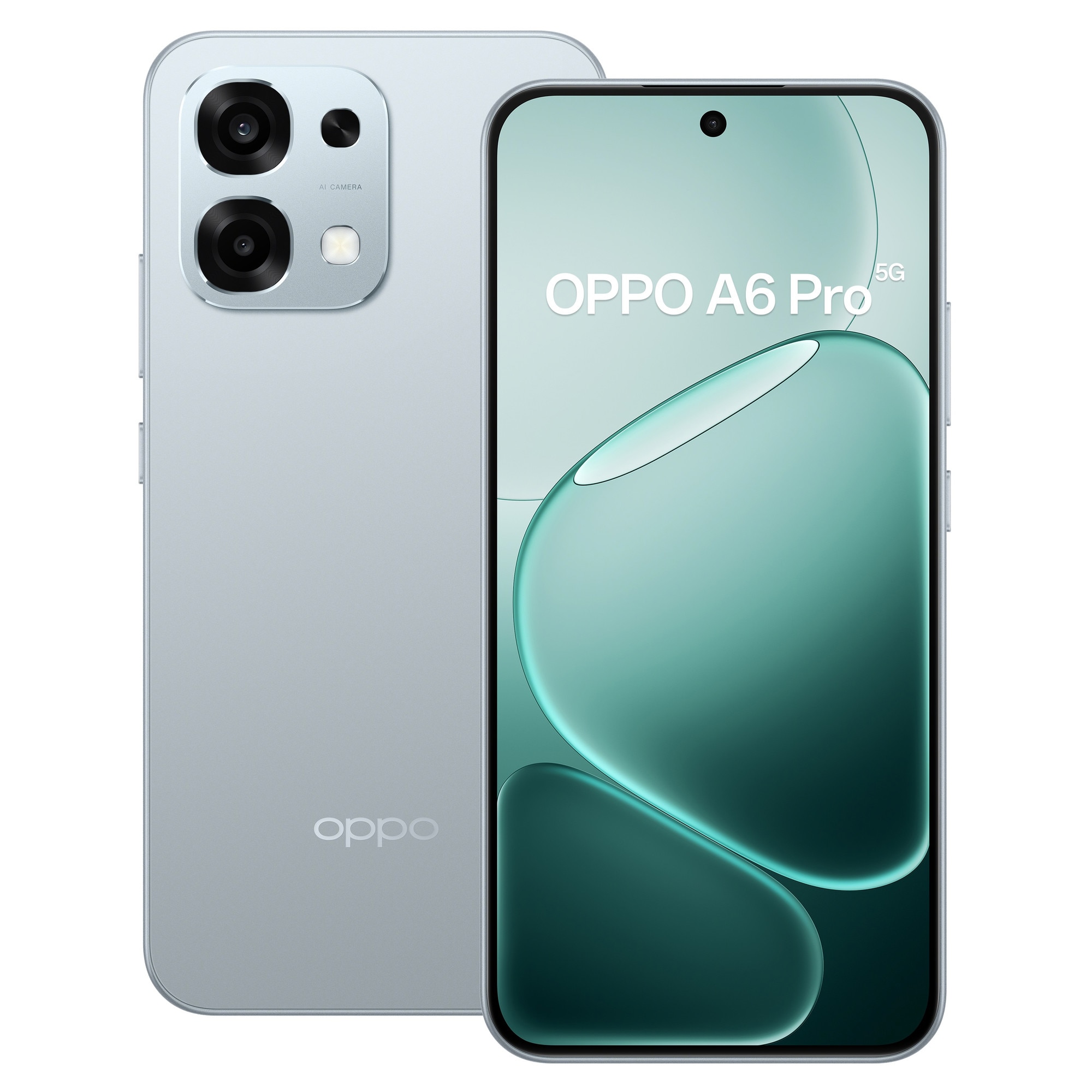 Telefon mobil OPPO A6 Pro, 256GB, 8GB RAM, 5G, Dual SIM, Baterie 6500 mAh, Camera AI, Titaniu Lunar+Incarcator 45W SUPERVOOC Suplimentar, Misty White