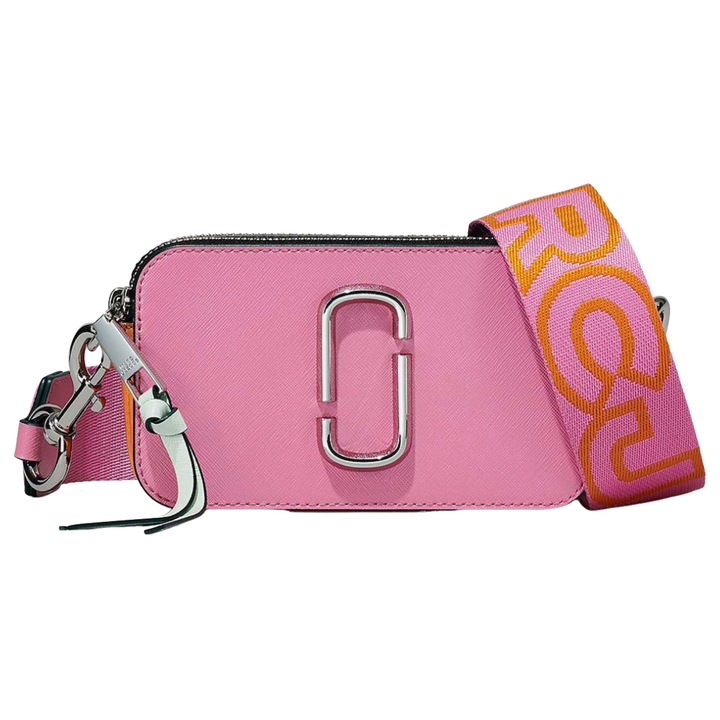 Geanta crossbody din piele, Marc Jacobs, The Snapshot, roz, 19x11x6cm