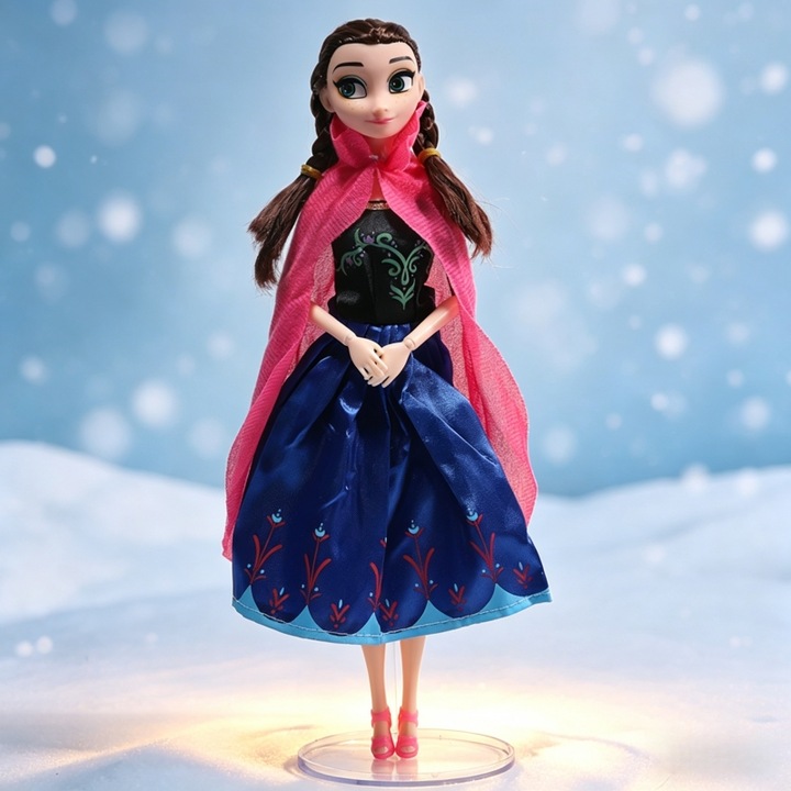 Disney Frozen Elsa Barbie baba, Halvány rózsaszín, 13 ízület, PVC anyag, 30 cm, változatos modellek, ideális ajándék kislányoknak, mindennapi játékra és ünnepi ajándékoknak is alkalmas játék