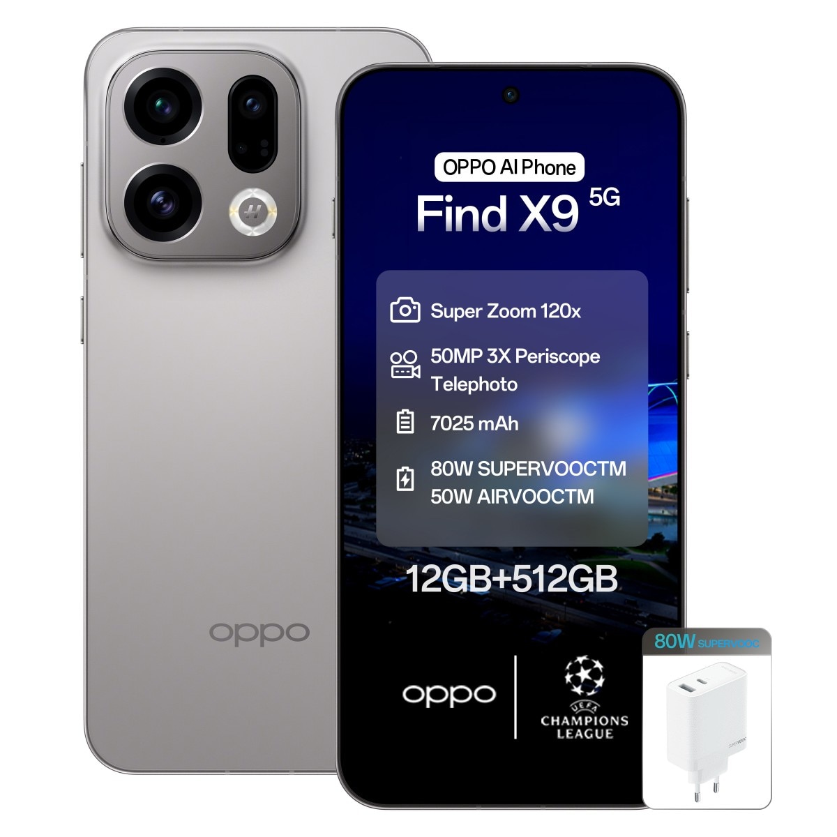 Telefon mobil OPPO Find X9, 512GB, 12GB RAM, 50MP Camera