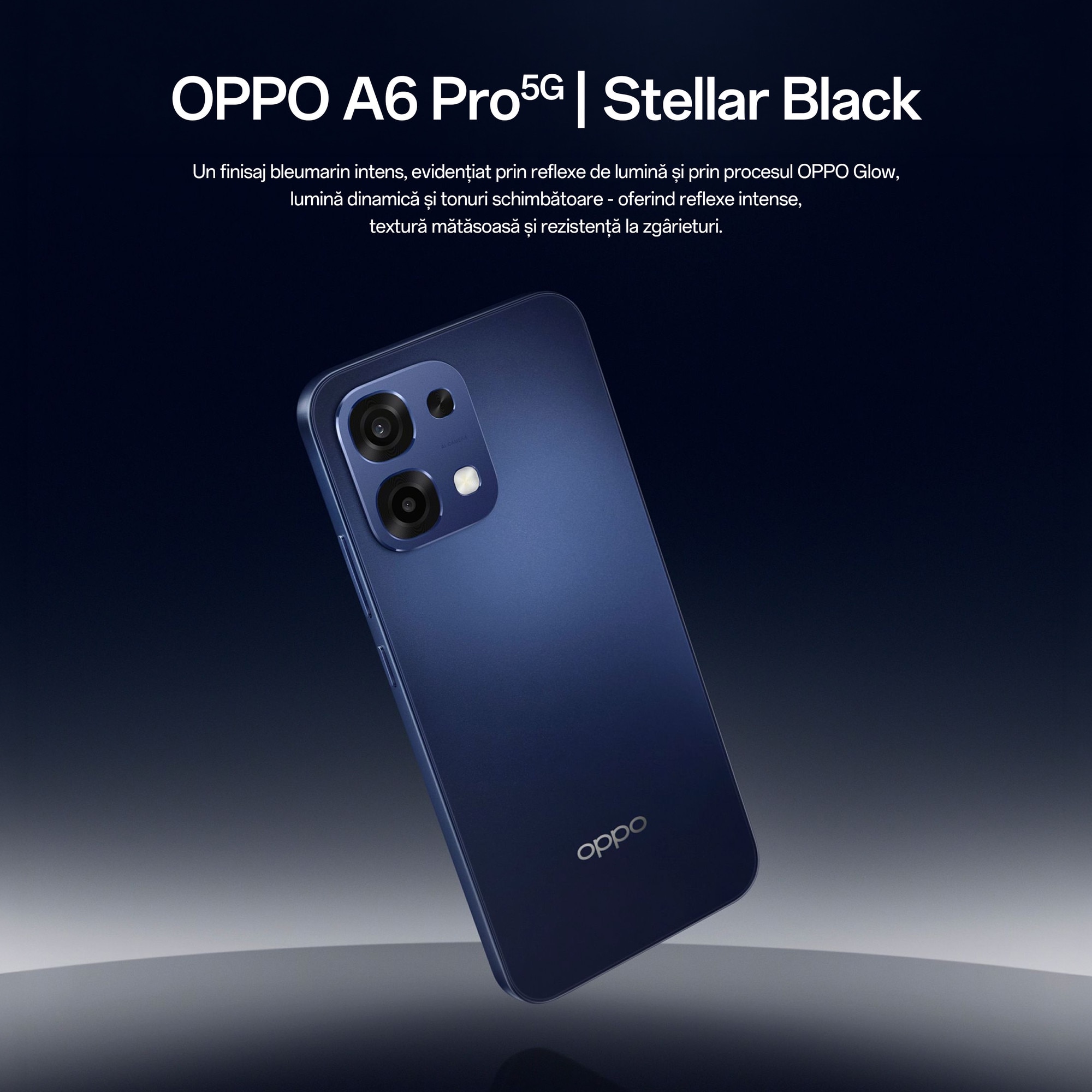 Telefon mobil OPPO A6 Pro, 256GB, 8GB RAM, 5G, Dual SIM, Baterie 6500 mAh, Camera AI, Albastru Stelar+Incarcator OPPO SUPERVOOC 45W Alb