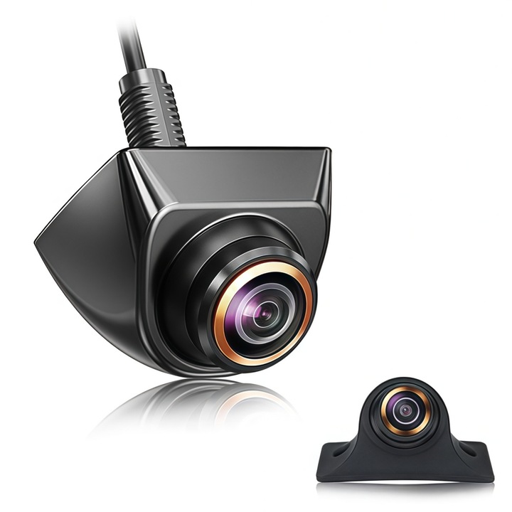 Camera pentru marsarier, camera pentru marsarier AHD 720P, potrivita pentru masini, SUV-uri, remorci, rulote, vanuri, pickup-uri, obiectiv fish-eye reglabil, unghi de vizualizare de 170 de grade (negru)