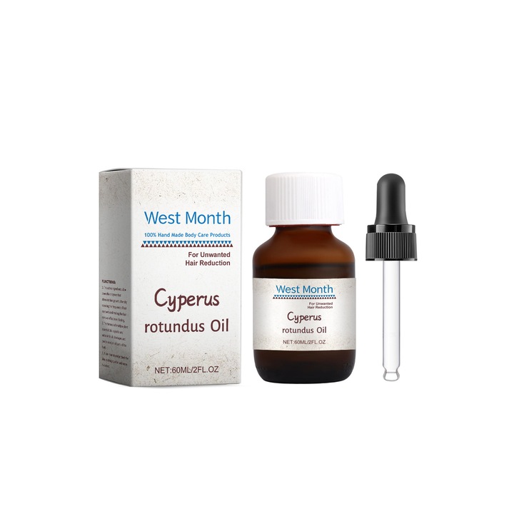 West Month szőrtelenítés utáni olaj, Cyperus rotundus kivonattal, intenzív hidratálás és regenerálás, természetes kezelés érzékeny bőrre, 100 ml