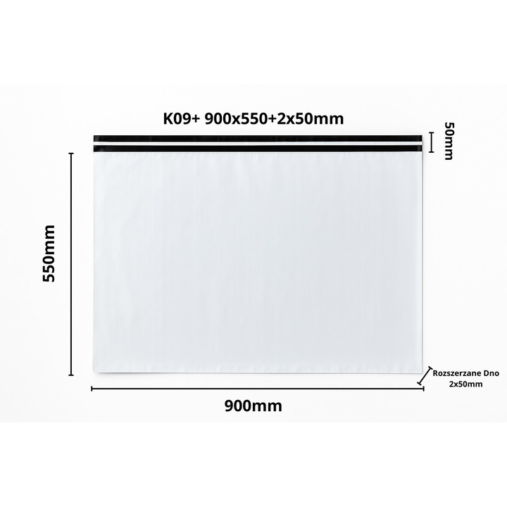 Set 50 plicuri de curierat K9+ 900X550mm+50 mm (0732) 55micr